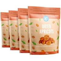 Marca Amazon - Happy Belly Orejones de Albaricoque- 300gr x 4
